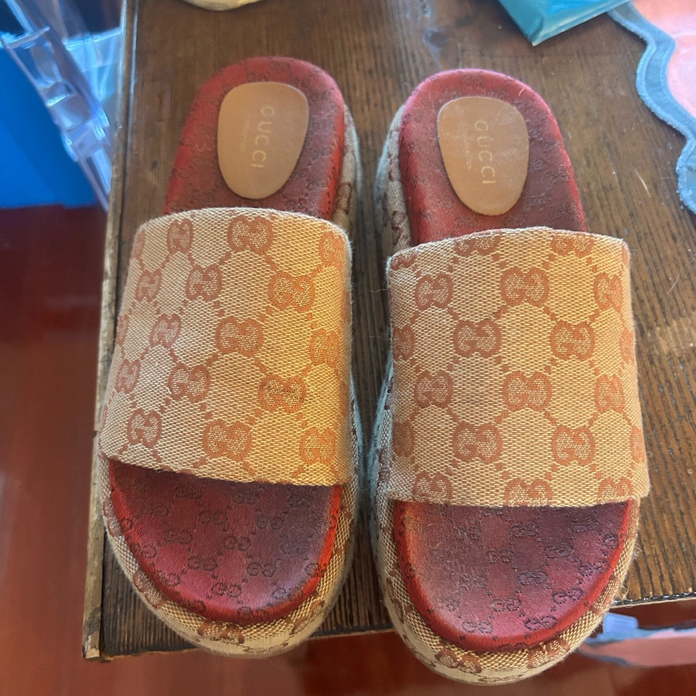 GG Monogram Slide Sandals